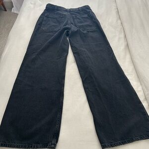 Free People Gray Wide Leg Denim Jeans